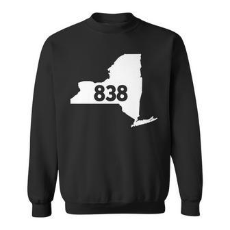 New York 838 Area Code Sweatshirt | Mazezy