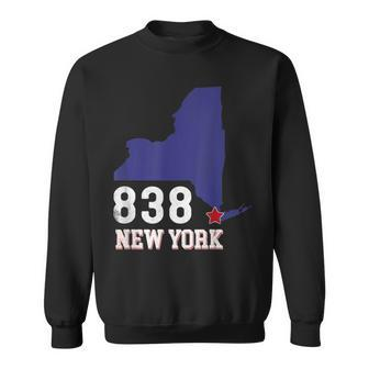 New York Area Code 838 New York Ny Map Sweatshirt | Mazezy