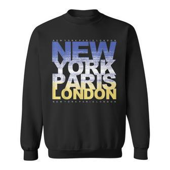 New York Paris London Sweatshirt | Mazezy