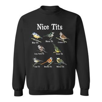 Nice Tits Bird Watching Funny Gifts Adults Men Birder Humor Bird Watching Funny Gifts Sweatshirt | Mazezy AU
