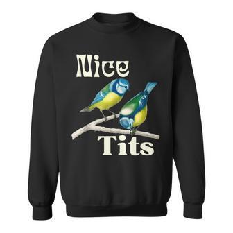 Nice-Tits Funny Blue Tit Bird Watching Lover Gift Birder Bird Watching Funny Gifts Sweatshirt | Mazezy