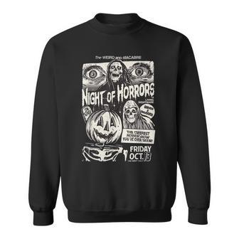 Night Of Horrors Vintage Scary Movie Graphic Sweatshirt - Seseable