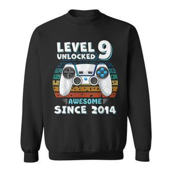 Nine 9Yr Bday Son Boy Funny Gamer 9Th 9 Year Old Birthday Sweatshirt - Seseable
