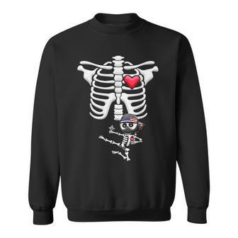 Ninja American Flag Skeleton Pregnancy Halloween Halloween Funny Gifts Sweatshirt | Mazezy