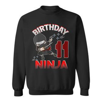Ninja Birthday 11 Year Old Birthday Boy T Sweatshirt | Mazezy