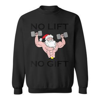No Lift No Christmas Workout Santa Muscle Sweatshirt - Thegiftio UK