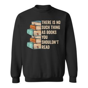 No Thing As Books You Shouldn't Read Banned Books Reader Sweatshirt - Monsterry UK