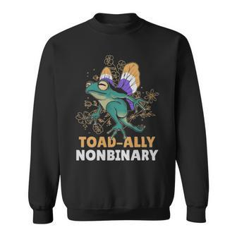 Nonbinary Pride Frog Funny Nonbinary Gift - Nonbinary Pride Frog Funny Nonbinary Gift Sweatshirt - Monsterry AU