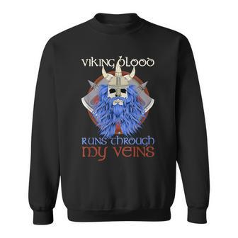 Norse Mythology Viking Blood Runs Through My Veins Viking Sweatshirt - Seseable