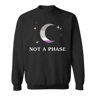 Not A Phase Asexual Lgbtq Ace Pride Flag Moon Sweatshirt | Mazezy