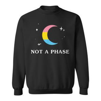 Not A Phase Pansexual Lgbtqia Pan Pride Flag Moon Sweatshirt | Mazezy