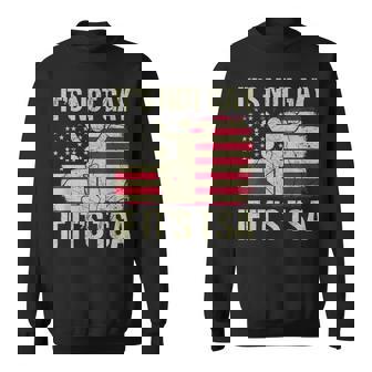 It Is Not Gay If It Is Tsa Security Vintage Usa Flag Sweatshirt - Seseable