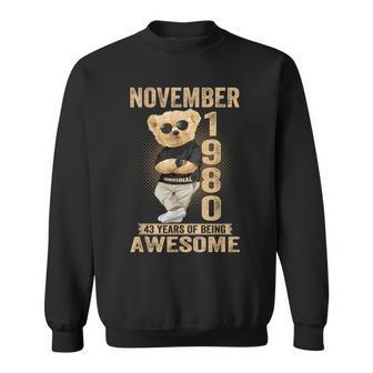 November 1980 43Th Birthday 2023 43 Years Of Being Awesome Sweatshirt | Mazezy