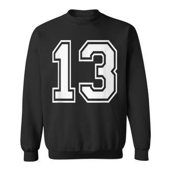 Number 13 Varsity Sports Team Jersey 13Th Birthday 13 Years Sweatshirt - Thegiftio UK
