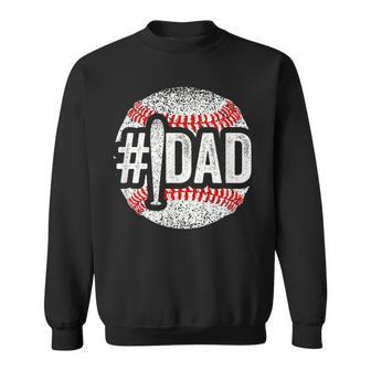 Number One Baseball Dad For Fathers Day 1 Daddy Sweatshirt | Mazezy