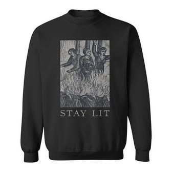 Occult Stay Lit Witches Gothic Witch Burn Occult Satan Sweatshirt - Monsterry AU