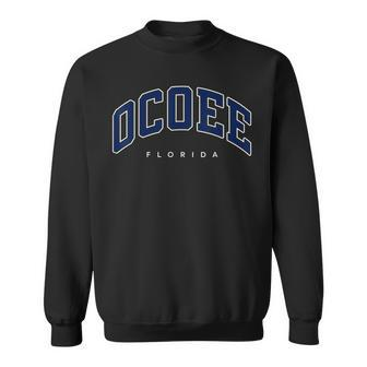 Ocoee Florida Fl Varsity Style Navy Text Sweatshirt | Mazezy