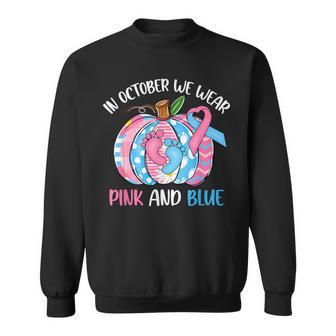 In October We Wear Pink Blue Pumpkin Pregnancy & Infant Loss Sweatshirt - Seseable