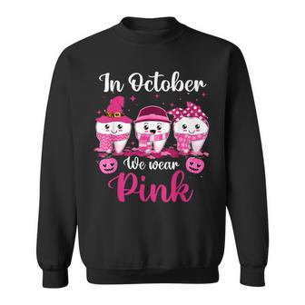 In October Wear Pink Breast Cancer Dentist Dental Halloween Sweatshirt | Mazezy
