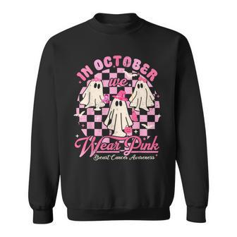 In October We Wear Pink Halloween Breast Cancer Awareness Sweatshirt