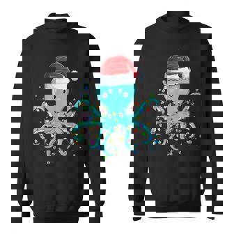 Octopus Wearing Santa Hat Christmas Octopus Lover Xmas Sweatshirt | Mazezy