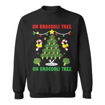 Oh Broccoli Tree Vegetarian Vegan Christmas Sweatshirt - Thegiftio UK