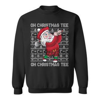 Oh Christmas Golf Santa Claus Golfing Ugly Christmas Sweatshirt - Thegiftio