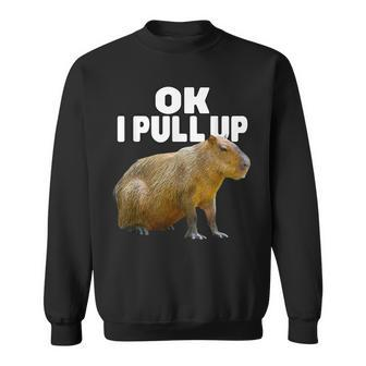 Ok I Pull Up Capybara Funny Capybara Lover Dank Meme Sweatshirt - Seseable