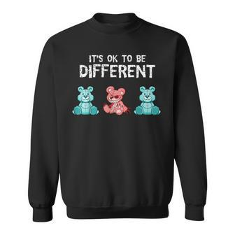 Ok To Be Different Teddy Bear Teddy Halloween Costume Scary Sweatshirt | Mazezy
