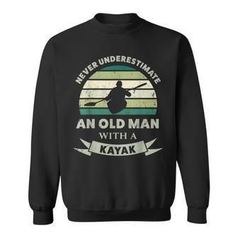 Old Man With A Kayak Dad Sweatshirt | Mazezy
