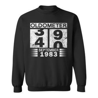 Oldometer 39-40 Born In September 1983 40Th Birthday Sweatshirt - Seseable