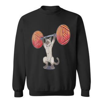 Olympic Snatch Siamese Cat Weightlifting Bodybuilding Muscle Sweatshirt | Mazezy