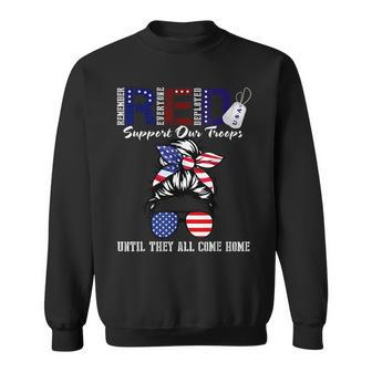 On Friday We Wear Red Military Support Troops Red Us Flag Sweatshirt | Mazezy