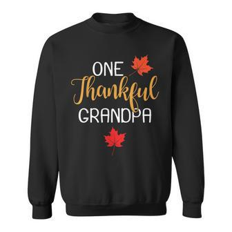 One Thankful Grandpa Thanksgiving Day Family Matching Sweatshirt | Mazezy