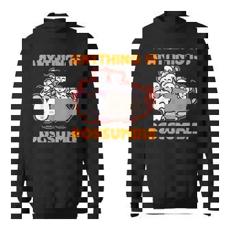 Opossum Anything Is Possumble Animal Pun Sweatshirt | Mazezy