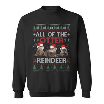 All Of Otter Reindeer Christmas Ugly Sweater Pajamas Xmas Sweatshirt | Mazezy