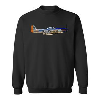 P-51 Mustang Wwii Fighter Plane Us Military Aviation History Sweatshirt | Mazezy
