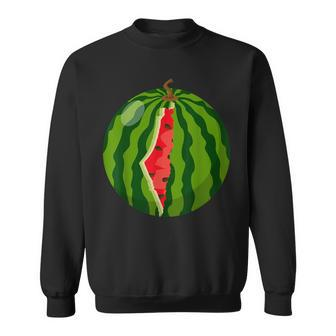 Palestine Map Watermelon Arabic Calligraphy Sweatshirt - Monsterry