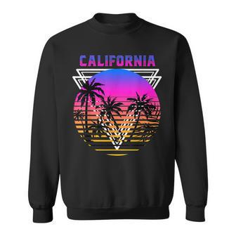 Palm Trees Retro Cali Long Beach Vintage Tropical California Sweatshirt | Mazezy