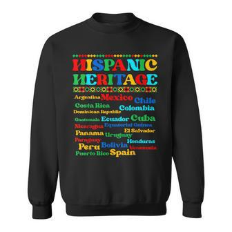Hispanic Heritage Month 2023 National Latino Countries Flag Sweatshirt - Thegiftio UK