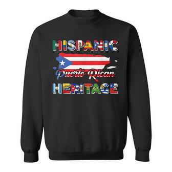 Hispanic Heritage Month Puerto Rican Puerto Rico Flag Pride Sweatshirt - Seseable