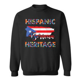 Hispanic Heritage Month Puerto Rico Boricua Rican Flag Sweatshirt - Monsterry