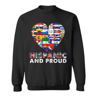 Hispanic And Proud Heart Pride Hispanic Heritage Month Sweatshirt | Mazezy