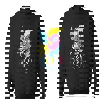 Pansexual Bird Love Subtle Pan Pride Flag Sweatshirt | Mazezy