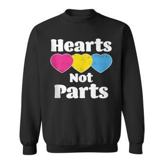Pansexual Pride Heart Not Parts Lgbt Distressed Sweatshirt | Mazezy