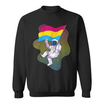 Pansexual Pride Pan Flag Space Astronaut Subtle Lgbtq Sweatshirt | Mazezy