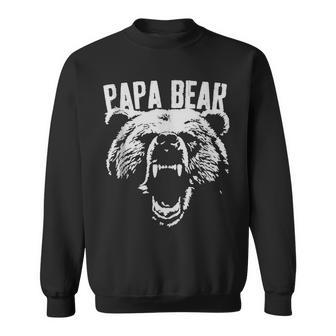 Papa Bear Best Dad Fathers Day Father Pop Men Vintage Sweatshirt - Seseable