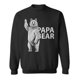 Papa Bear Waved Hello Wearing Cool Fathers Day Sweatshirt | Mazezy