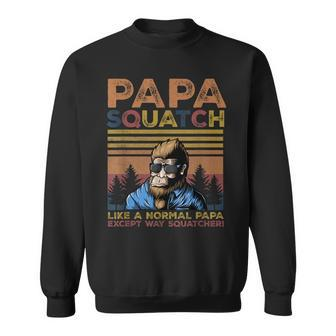 Papa Squatch Funny Bigfoot Papa Fathers Day Yeti Sasquatch Gift For Mens Sweatshirt | Mazezy