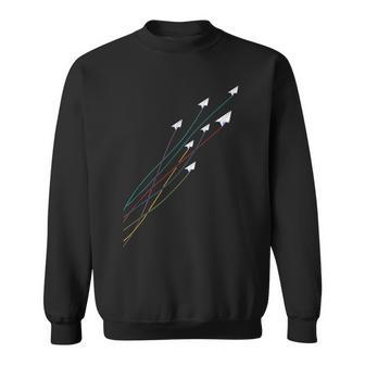 Paper Airplane Flying Colorful Paper Plane Master Origami Sweatshirt | Mazezy